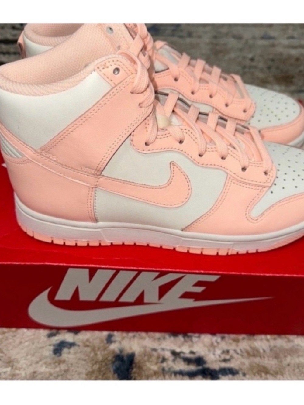 Nike Women’s Pink and White High-Top Sneakers
